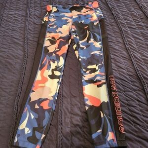 New Balance Women's Camo Leggings - Blue and Orange